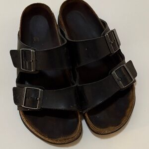 Birkenstock Arizona Oil Rubbed Leather Black Sandals